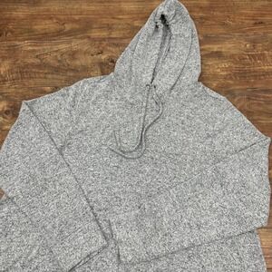 Torrid Sweater Hooded Crop Top Hoodie Lightweight Stretch Casual Gray Women Sz 2